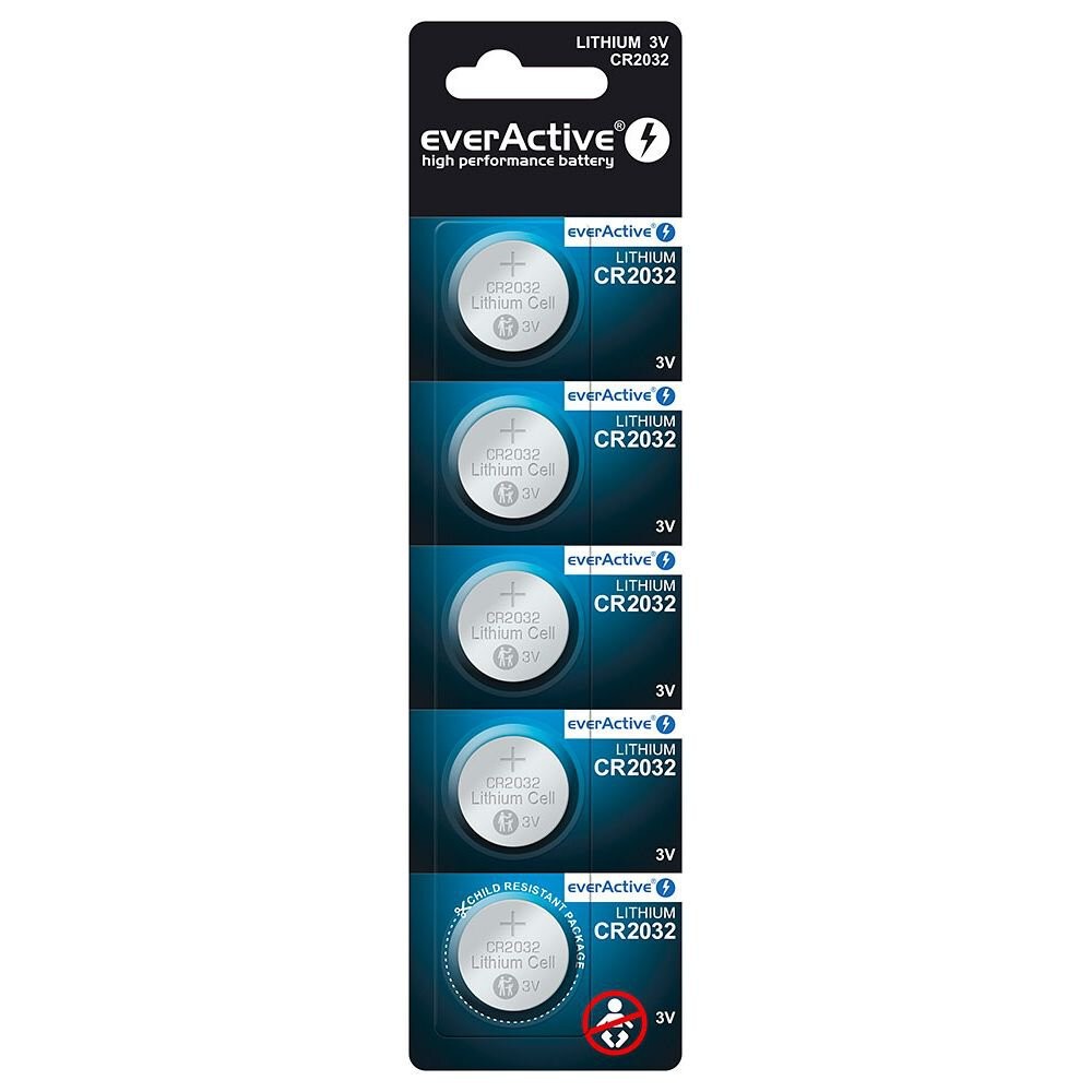 Litijeve baterije EverActive CR2032 3V, 5 kosov