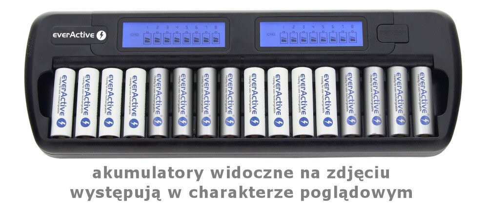 Polnilnik everActive NC-1600 za 16 AA/AAA baterij