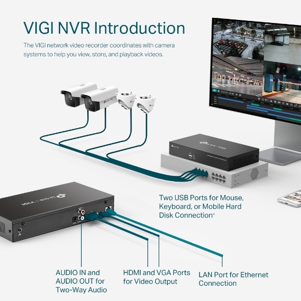 TP-LINK VIGI NVR1008H omrežni videorekorder, 8 kanalov 4