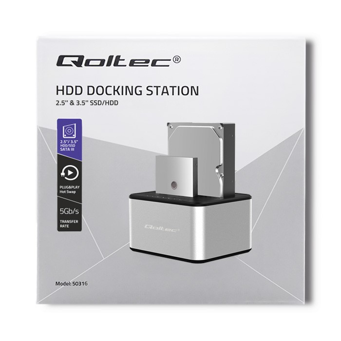Dvojna postaja za diske 2,5"/3,5" SATA HDD/SSD s kloniranjem, USB 3.0 4
