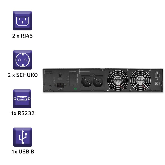 UPS napajalnik RACK 2kVA | 1600W | LCD 6