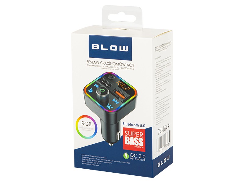 BLOW FM transmiter Bluetooth 5.1 + QC3.0, RGB 3