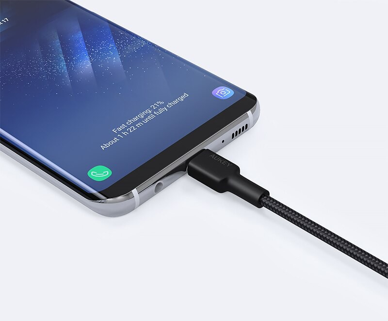 USB-C na USB-A kabel, 2m, 60W PD, 3A, najlonski ovoj, črn 2