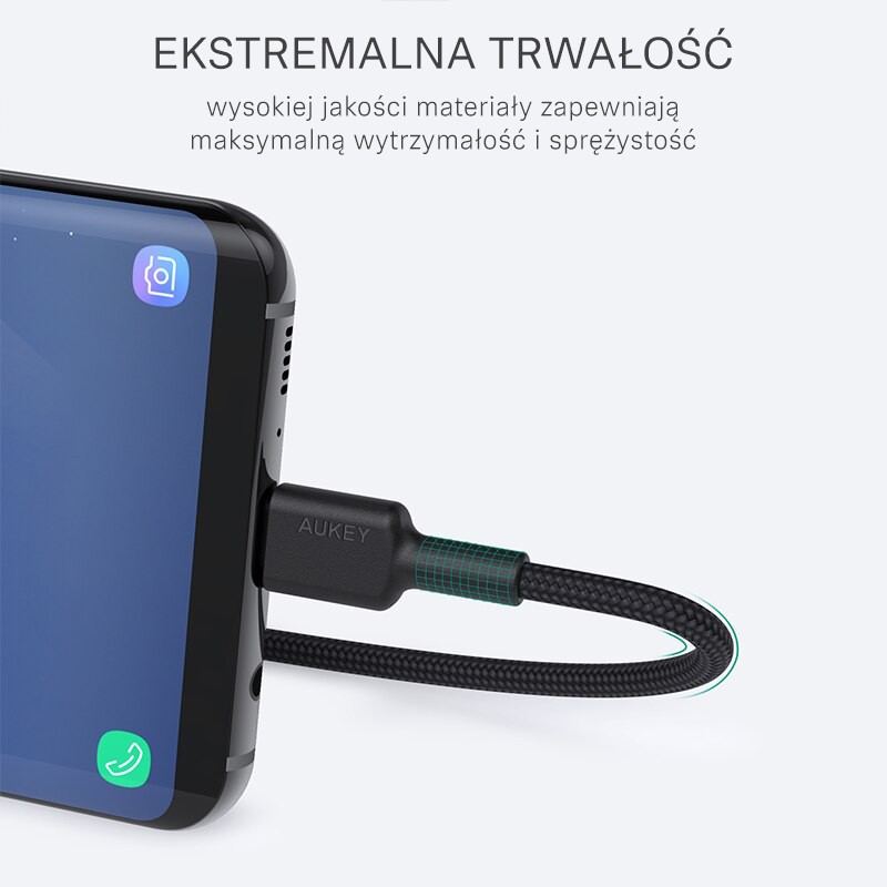 USB-C na USB-A kabel, 2m, 60W PD, 3A, najlonski ovoj, črn 4