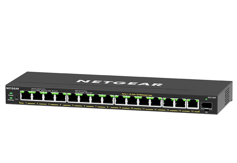 Neupravljano stikalo GS316EP 16x GE PoE+ 2