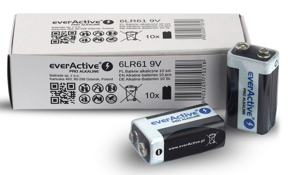 Alkalne baterije R9/6LR61 9V PRO ALKALINE, pakiranje 10 kos