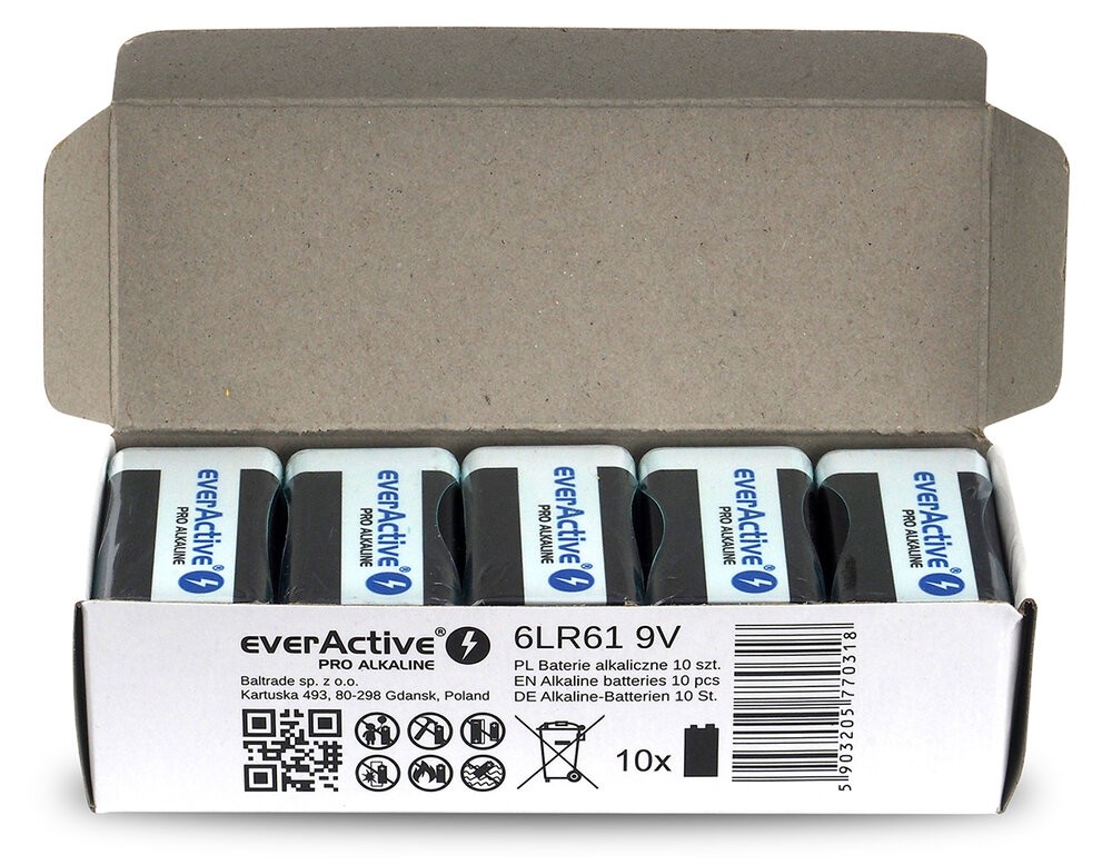 Alkalne baterije R9/6LR61 9V PRO ALKALINE, pakiranje 10 kos 2