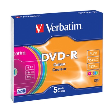 DVD-R 4.7GB, 16x, 5 kosov, Slim ovitek