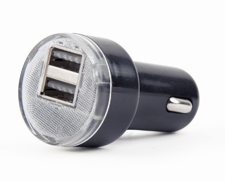 Avtomobilski polnilnik 2xUSB, 2.1A, črn 2