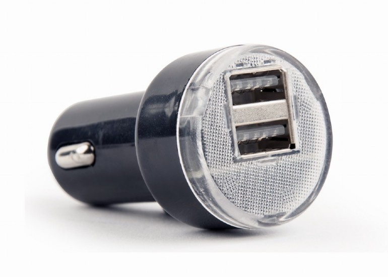 Avtomobilski polnilnik 2xUSB, 2.1A, črn