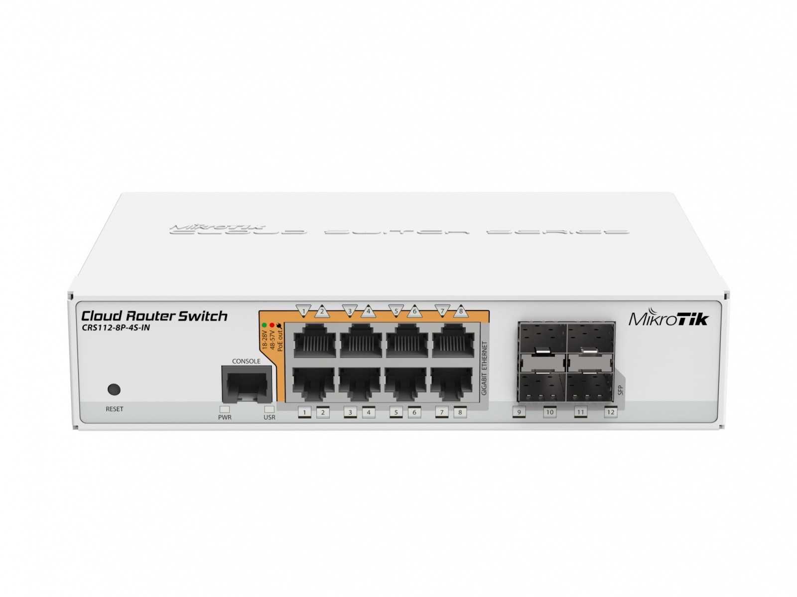 Preklopnik 8xGbE, 4xSFP, PoE CRS112-8P-4S-IN