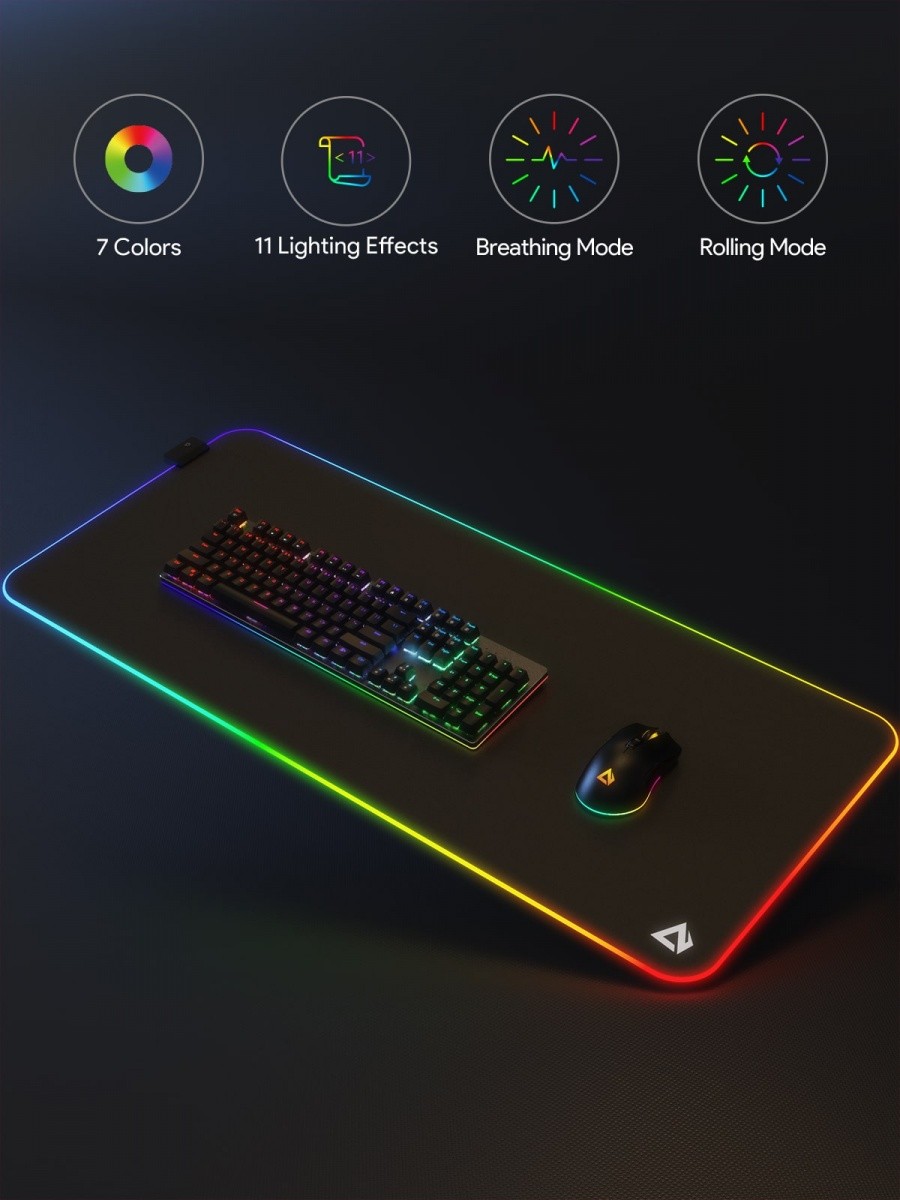 Gaming podloga za miško in tipkovnico XXL, KM-P7 RGB, 900x400mm 5