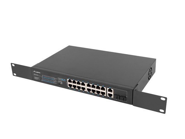 Neupravljani mrežni preklopnik (switch) 16-portni Gigabit PoE+/Combo, 19" Rack 6