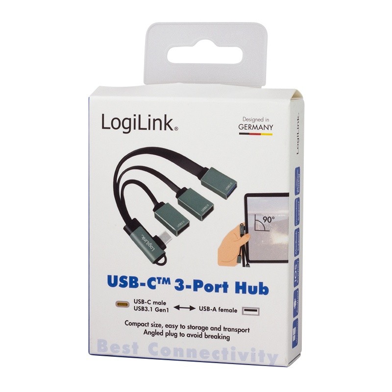 USB 3.2 hub s USB-C, 3x USB-A vhodi, 0.15m 6