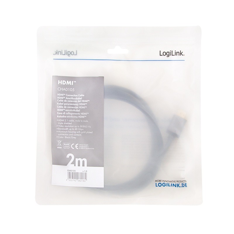 Kabel HDMI 2.1 8K/60Hz, aluminijast, 2m 4