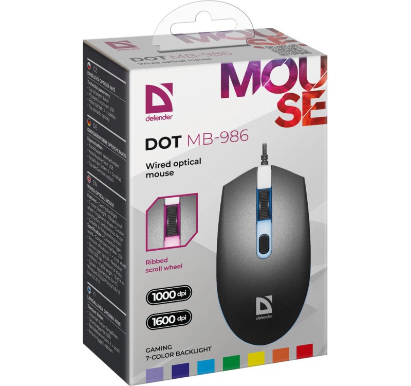 Gaming miška DOT MB-986, optična, 7 barv, 1000dpi, 4P 8