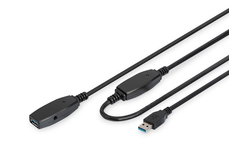 Podaljšek USB 3.0 A/A, 20m, črn