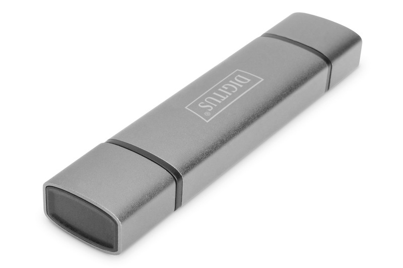 Bralnik kartic USB-C 3-v-1, aluminijast, siv 2