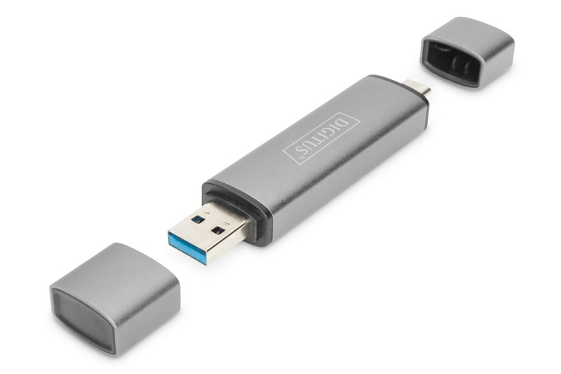 Bralnik kartic USB-C 3-v-1, aluminijast, siv 3