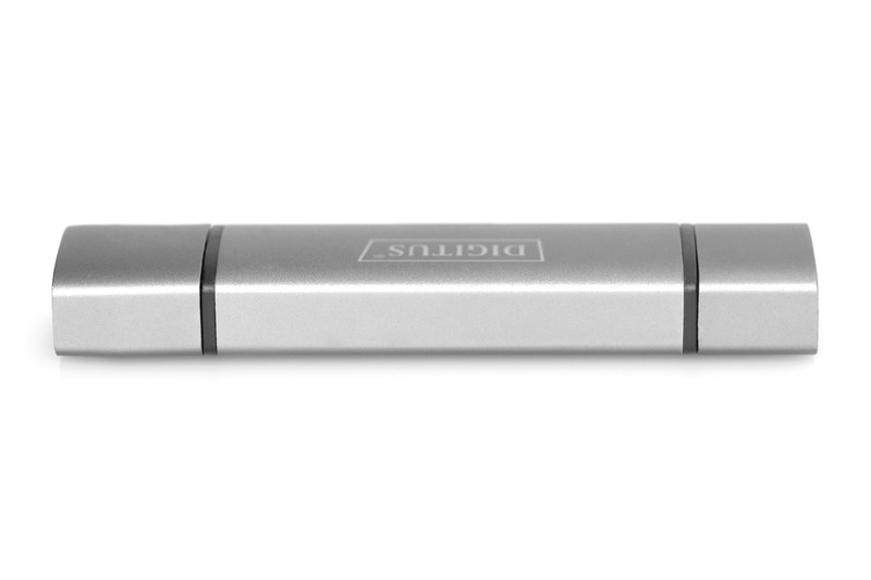 Bralnik kartic USB-C 3-v-1, aluminijast, siv 5