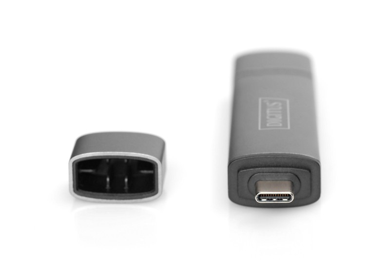 Bralnik kartic USB-C 3-v-1, aluminijast, siv 7
