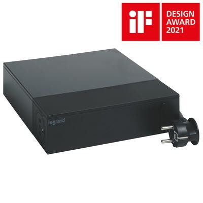 TV podaljšek 4x2P+Z + 4x2P, 2m, črn