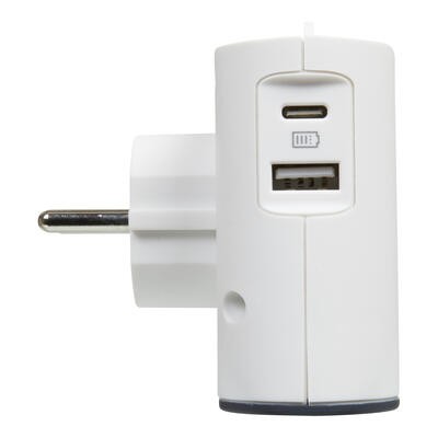 Razdelilnik 2x2P + USB A, belo/črn