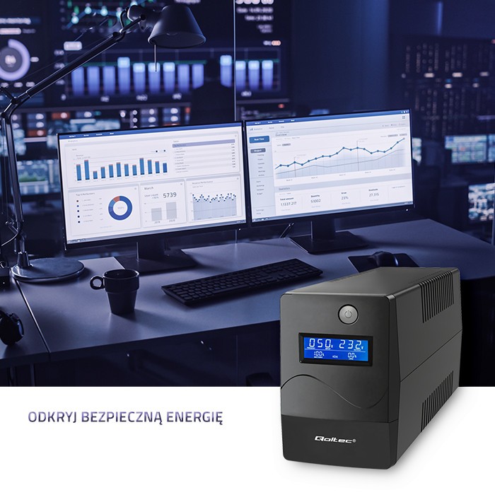 UPS napajalnik Monolith 1000VA / 600W z LCD in USB 4
