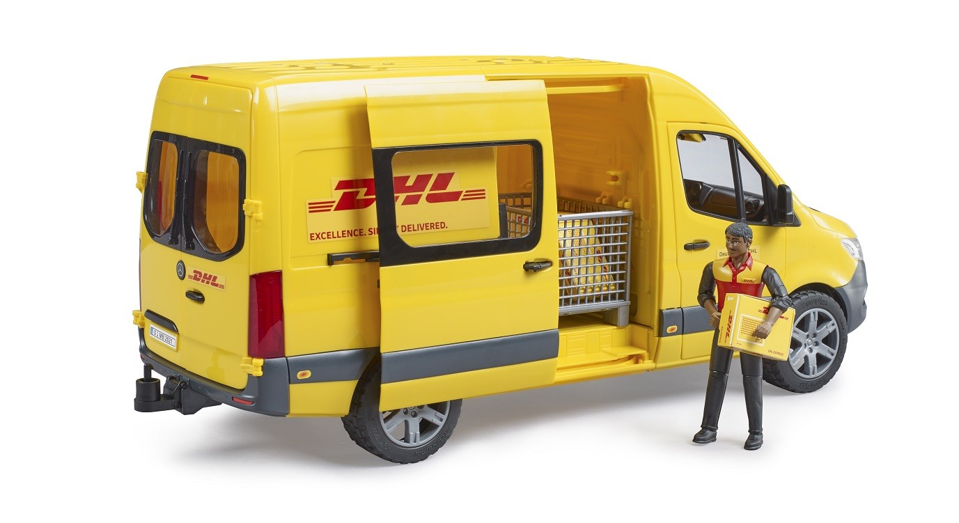 Model avtobusa MB Sprinter DHL s figurico in dodatki