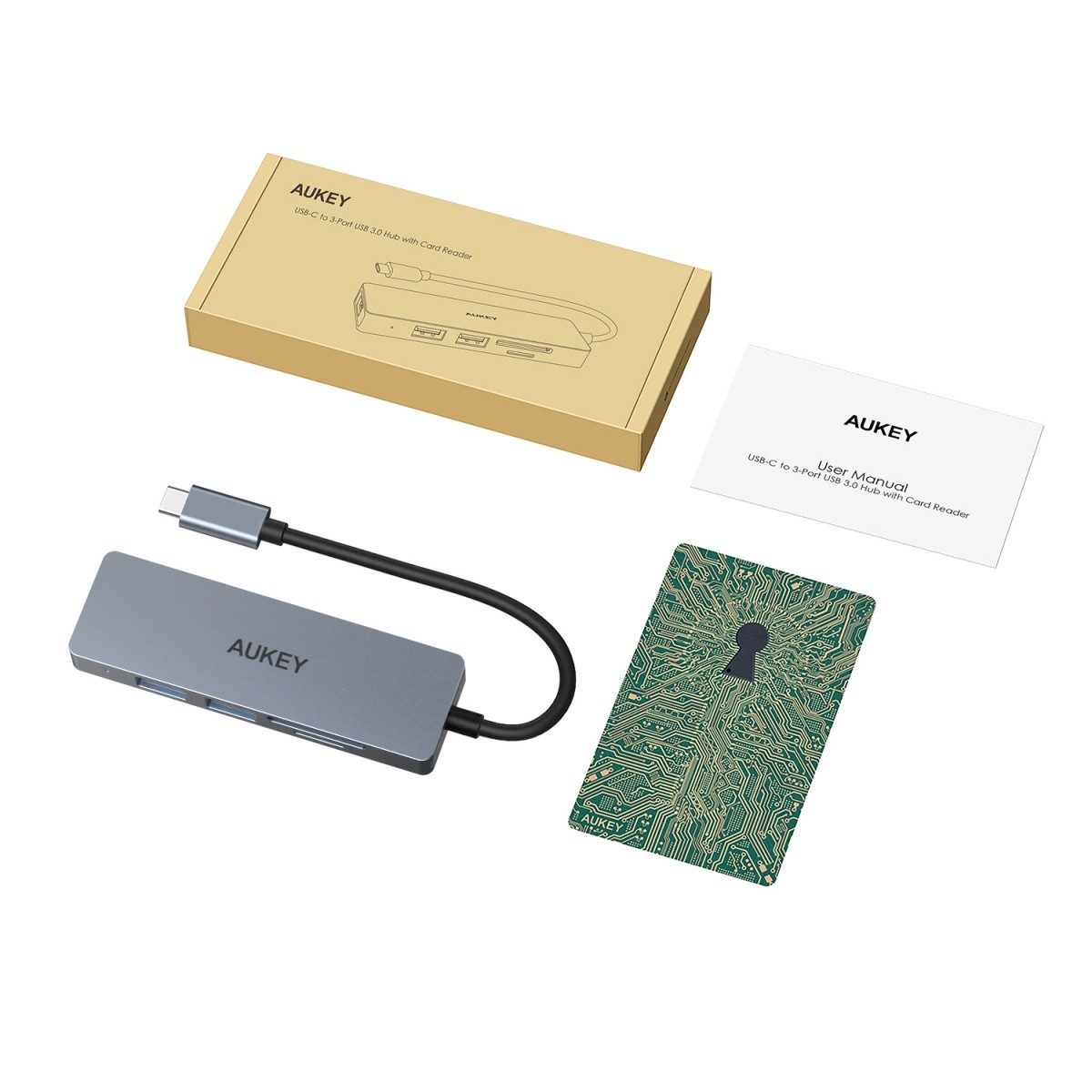 USB-C Hub CB-C63 aluminijast | Ultra tanek | 4v1 | 3xUSB 3.1 | 1xMicroSD & SD 5