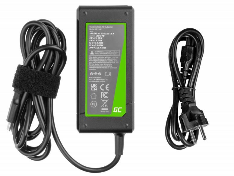 Green Cell USB-C napajalnik 65W Power Delivery (5V-20V) 2