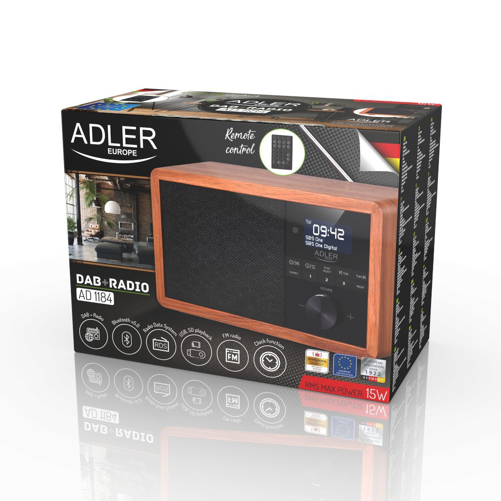Adler DAB+ radio sprejemnik AD 1184 Bluetooth USB 8