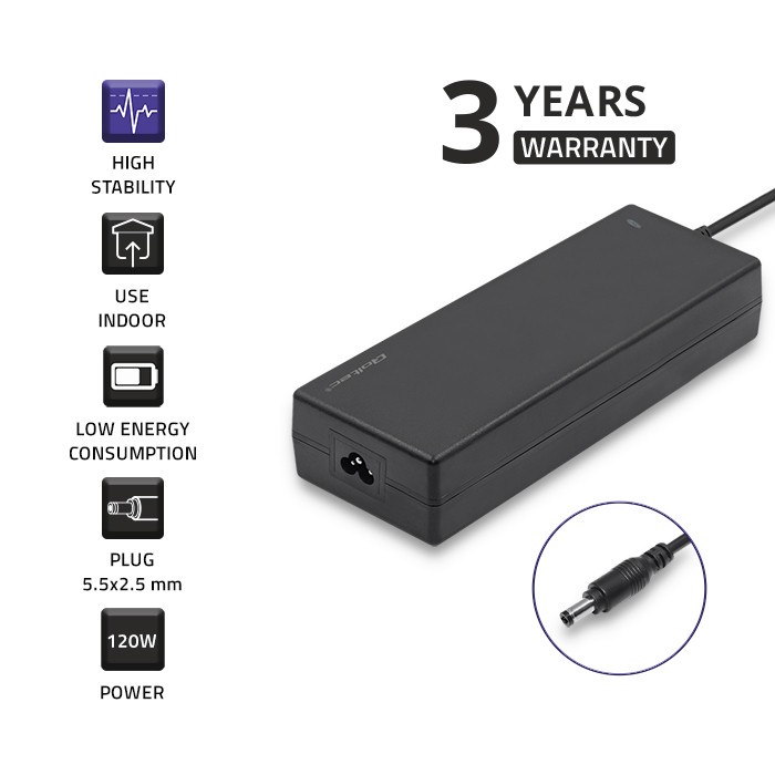 Namizni napajalnik 120W | 12V | 10A | 5.5*2.5, s kablom 4