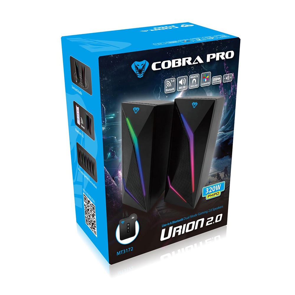 Zvočniki COBRA PRO URION 2.0 MT3172, Bluetooth 5.0, RGB, 8W RMS 5