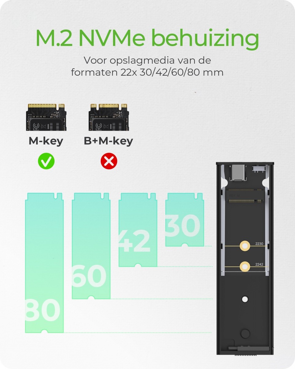 Ohišje za SSD disk M.2 NVMe, USB 3.2 Gen2 Type-C, aluminij 8