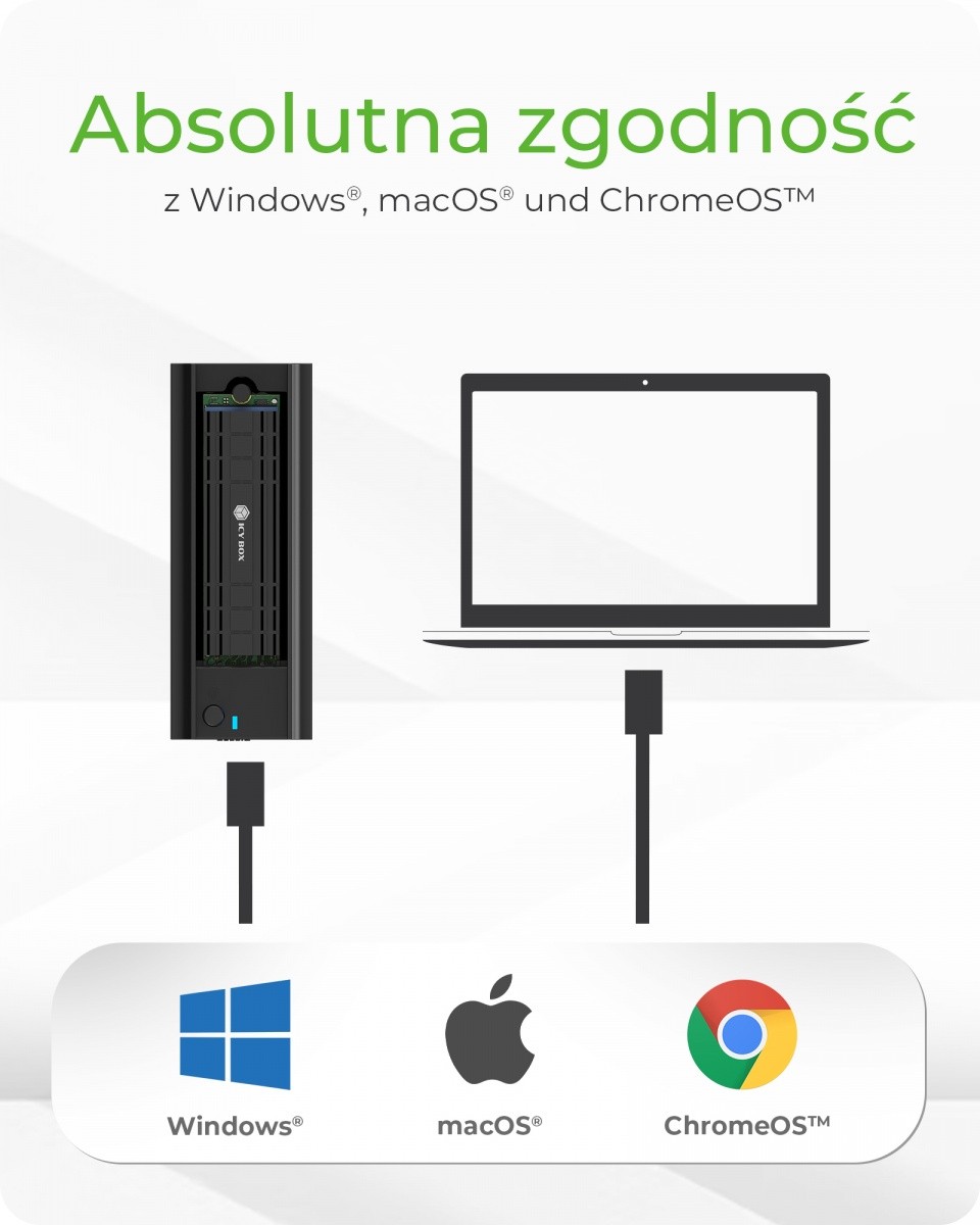 Priklopna postaja za M.2 NVMe in SATA SSD, USB 3.2 Gen2 Type-C, aluminij 7
