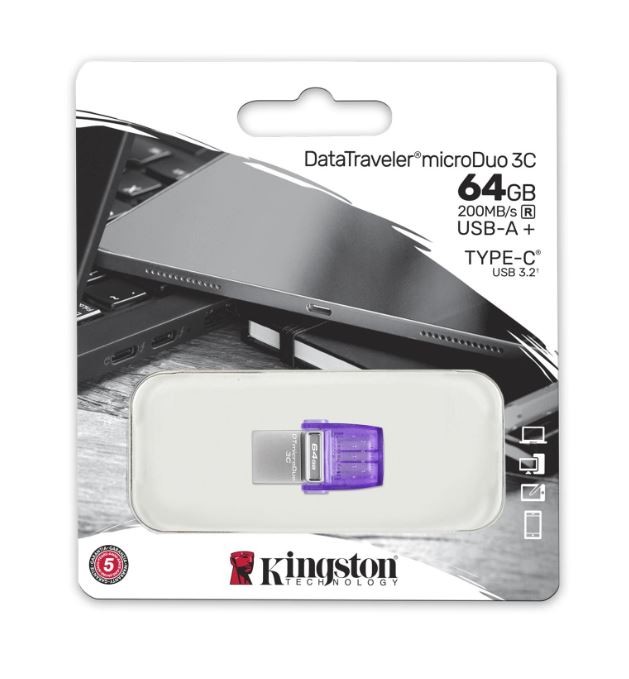 Kingston DataTraveler MicroDuo 3C G3 USB-A/USB-C 64GB 3