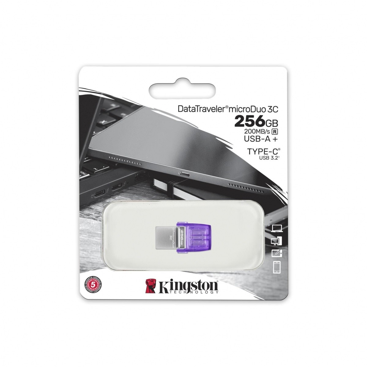 USB ključek Data Traveler MicroDuo 3C G3, 256GB, USB-A/USB-C 3
