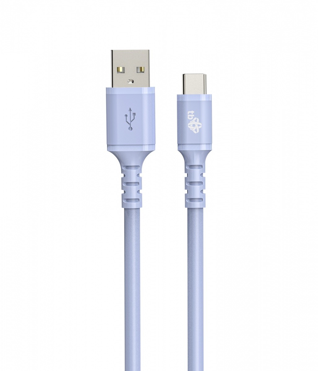 USB na USB-C kabel, 1m, silikon, vijoličen