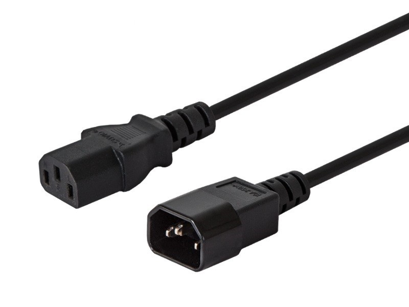 Podaljšek računalniškega napajalnega kabla IEC C14 - C13, 1,2 m, CL-99