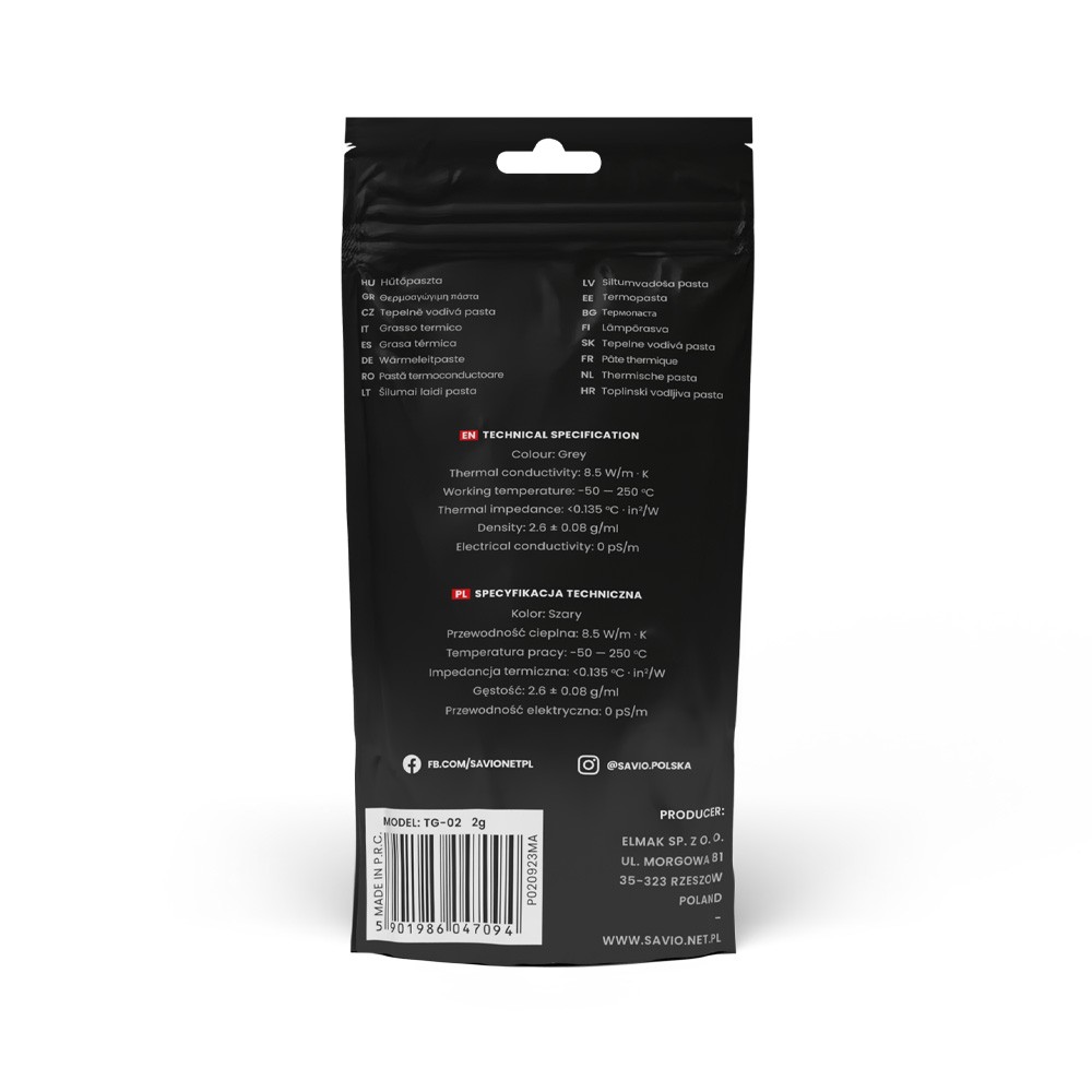 Termalna pasta Glacier TG-03, 13.5 W/mK, 2g 3