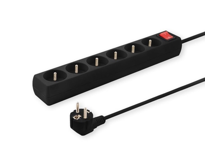 Razdelilnik z 6 vtičnicami, 5m kabel, LZ-04