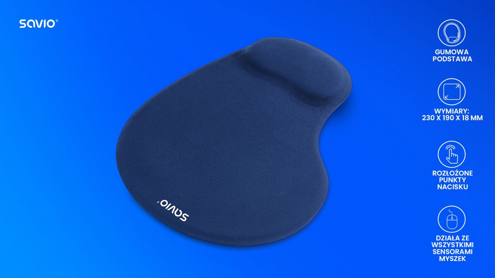 Gel podloga za miško, temno modra, MP-01NB 6