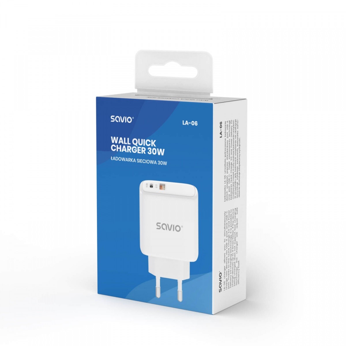 Mrežni polnilnik USB Quick Charge, Power Delivery 3.0, 30W, LA-06 4