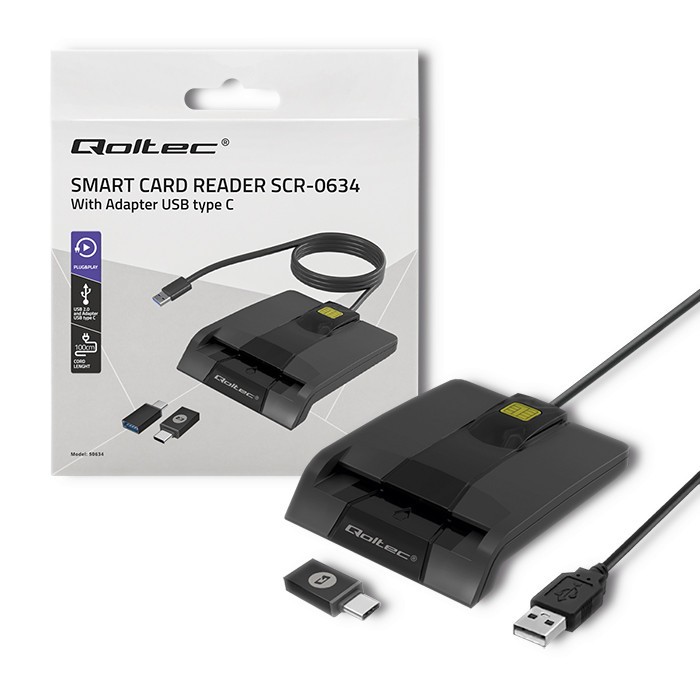 Brezžični bralnik pametnih kartic SCR-0634, USB-C
