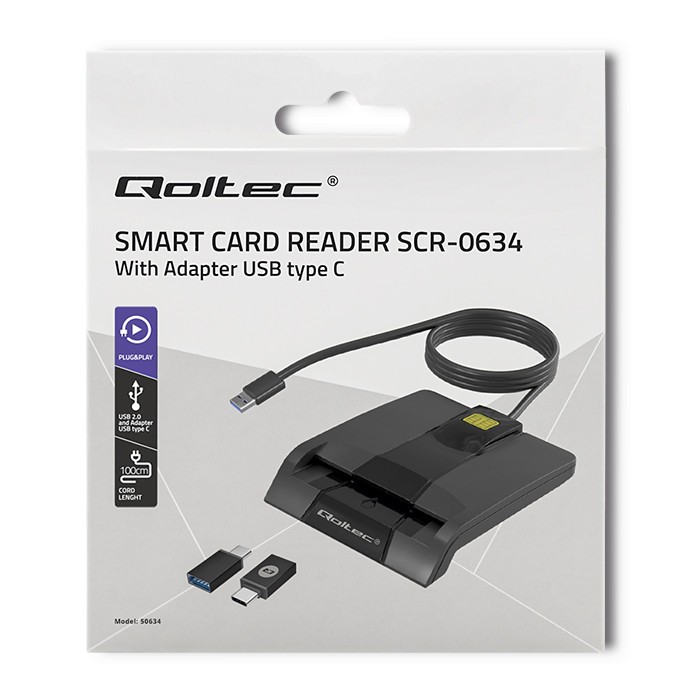 Brezžični bralnik pametnih kartic SCR-0634, USB-C 8