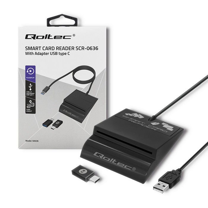 Brezžični bralnik pametnih kartic SCR-0636, USB-C