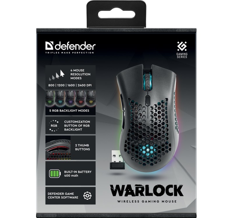Brezžična gaming miška Warlock GM-709L, Optic RF, RGB, 2400 dpi 8