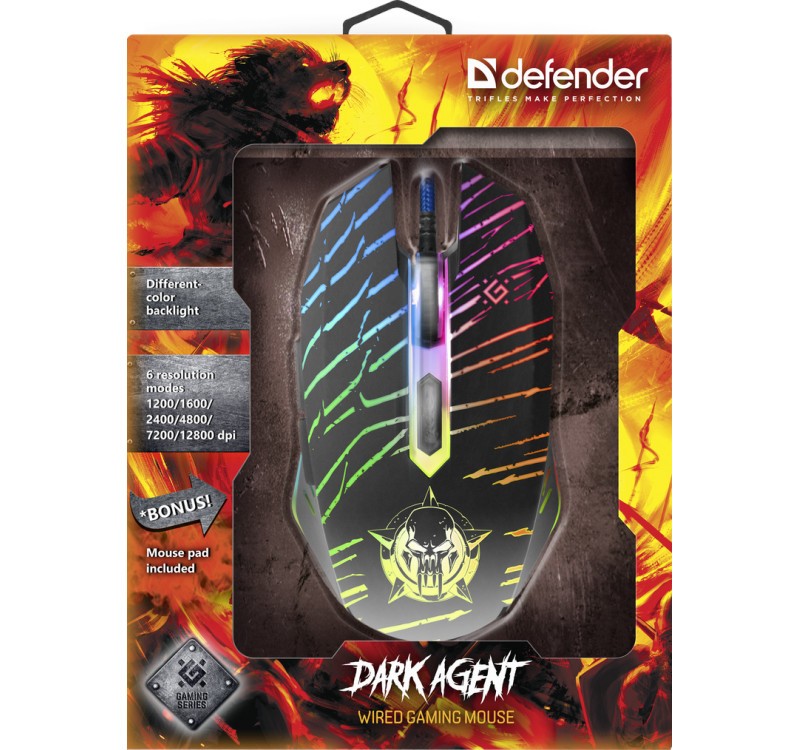 Žična gaming miška DARK AGENT GM-590L, 12800 dpi 5