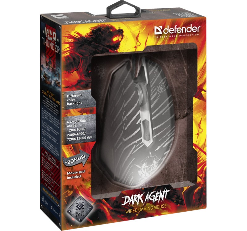 Žična gaming miška DARK AGENT GM-590L, 12800 dpi 6